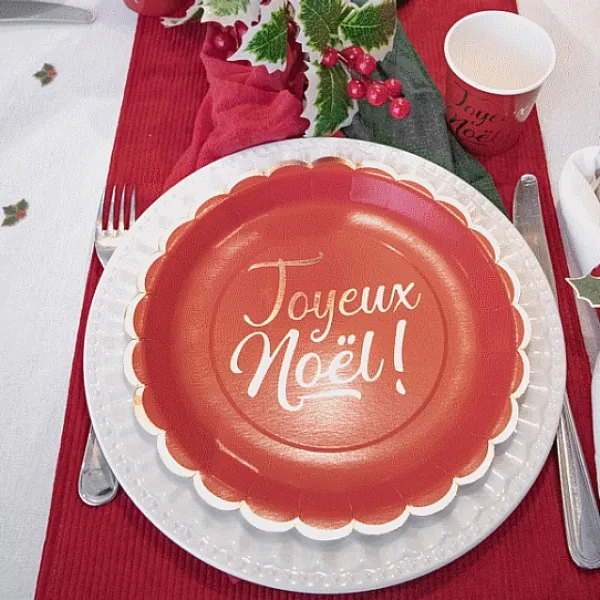 Badaboum 8 Assiettes Carton Rouge Joyeux No L Best