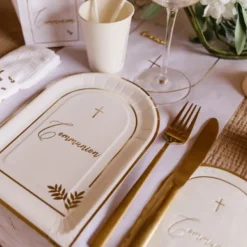 Best 8 Assiettes En Carton Communion Puret Blanc Theme Communion