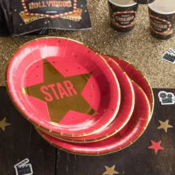 Outlet 10 Assiettes En Carton F Tes Du Cin Ma Hollywood 23 Cm Theme Cinema