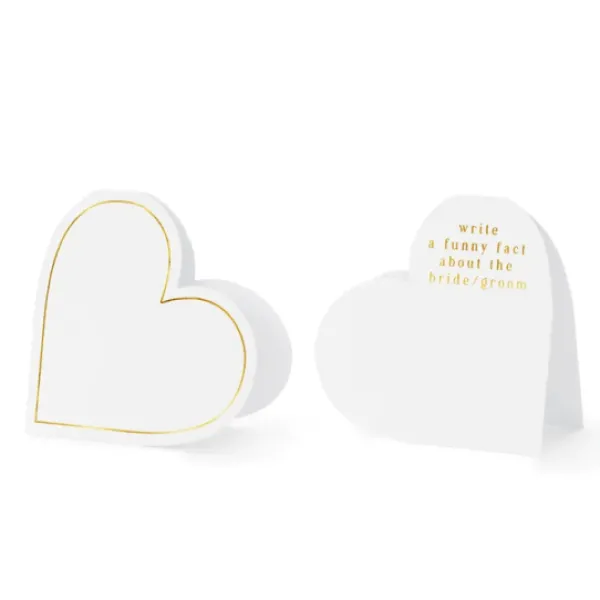 Badaboum 10 Cartes De Table Coeurs Blanc Et Or