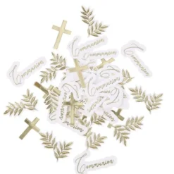 Online 100 Confettis De Table Communion Puret Blanc Et Or Theme D Co Baby Shower