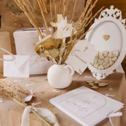 Online 100 Confettis De Table Communion Puret Blanc Et Or Theme D Co Baby Shower