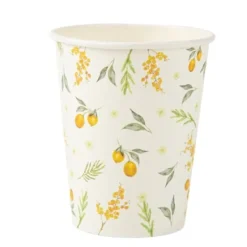 8 Gobelets En Carton Theme Mimosa Citrons Theme Cinema
