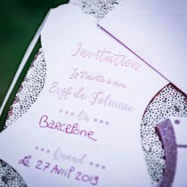 Badaboum 8 Invitations Bustier Evjf Rose Gold