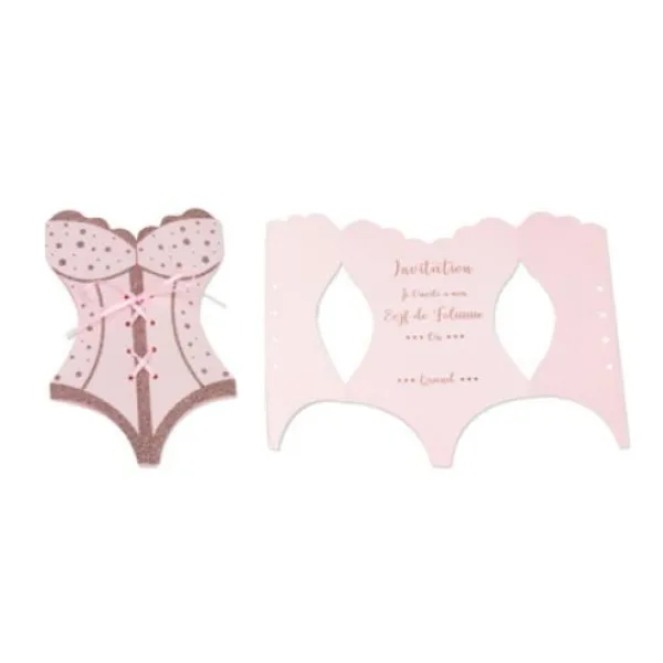 Badaboum 8 Invitations Bustier Evjf Rose Gold