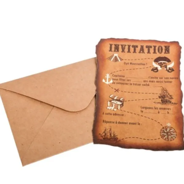 Badaboum 8 Invitations Theme Pirate