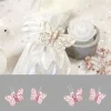 Badaboum 4 Papillons Sur Pince Rose Gold Paillet