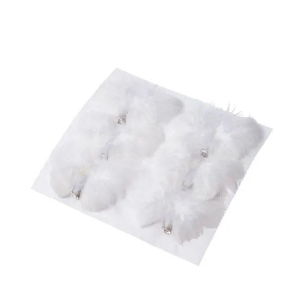 Badaboum 6 Pinces Papillons Plumettes Blanches