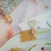 Badaboum 10 Pochettes Paillettes Or Cartonn Es Blanches