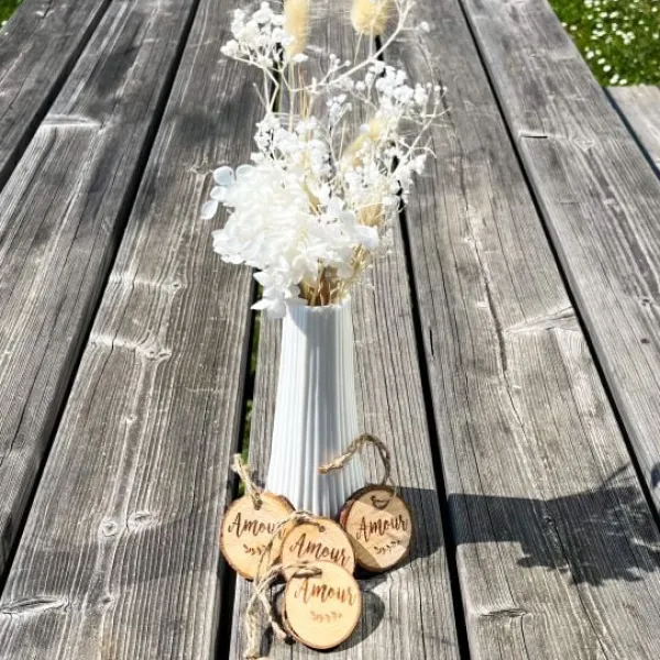 Hot 4 Rondins De Bois Marque Place Amour Theme Bapteme