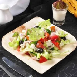 Discount Assiette Carr E En Feuille De Palmier 23Cm X 10 Pi Ces Theme Eco-Responsable