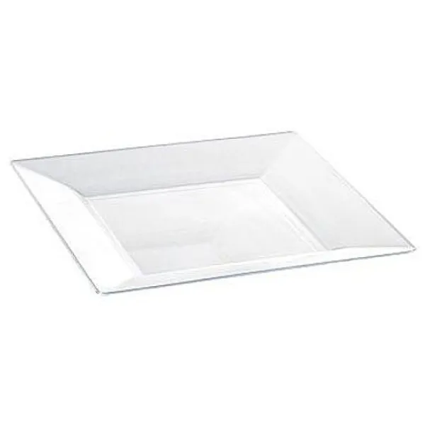 Clearance Assiette Carr E Plastique Transparente R Utilisable 23Cm X12 Theme Eco-Responsable