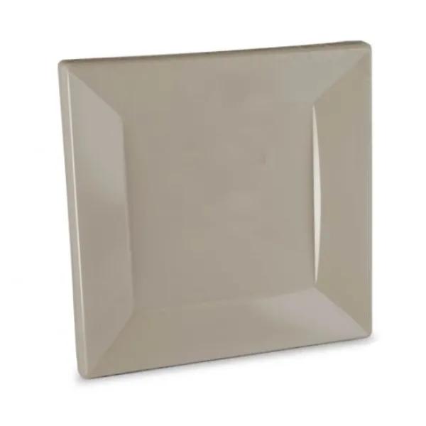Hot Assiette Carr E Plastique 23Cm Taupe R Utilisable X 12 Pi Ces Theme Eco-Responsable