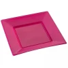 Clearance Assiette Carr E Plastique Fuchsia R Utilisable 23Cm X12 Theme Eco-Responsable