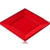 Discount Assiette Carr E Plastique Rouge R Utilisable 23Cm X12 Theme Eco-Responsable