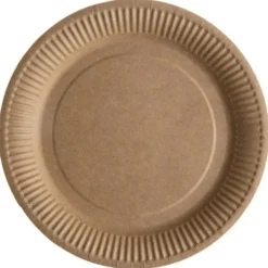 Badaboum Assiette En Carton Kraft Naturel 23Cm X 50 Pi Ces