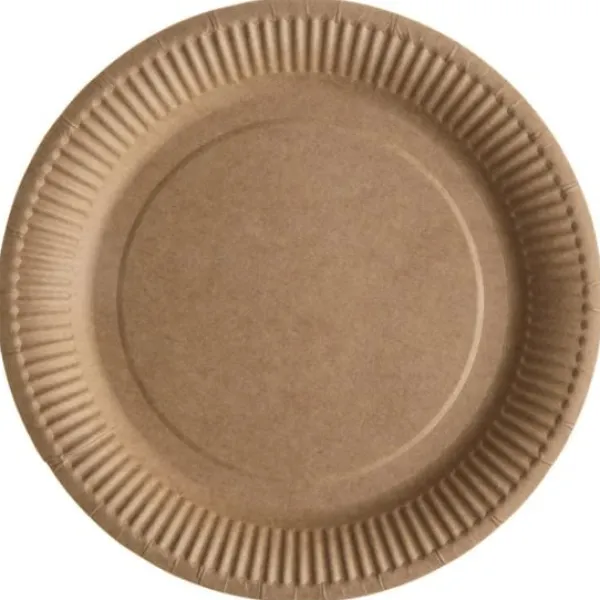 Badaboum Assiette En Carton Kraft Naturel 23Cm X 50 Pi Ces