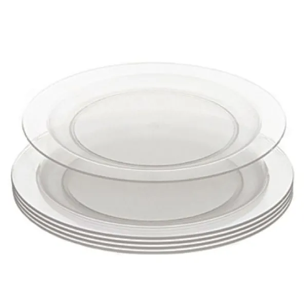 Clearance Assiette En Plastique Ronde R Utilisable Transparente X 6 Pi Ces Theme Eco-Responsable