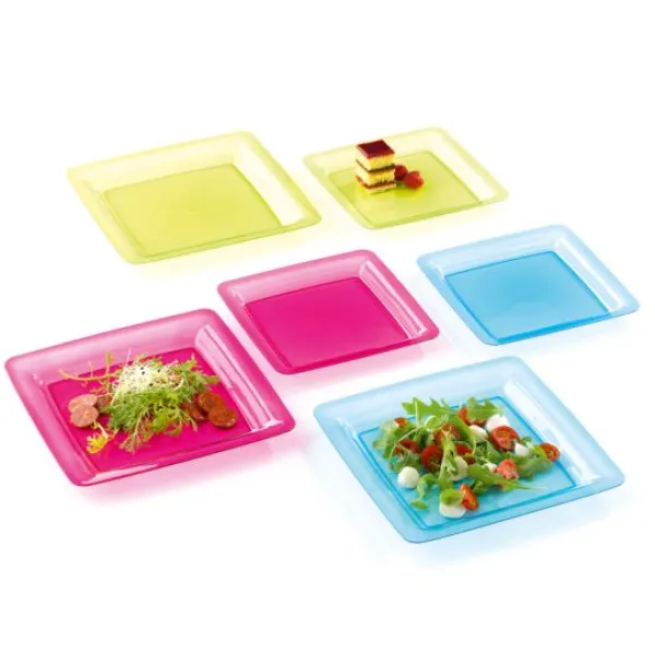 Assiette Plastique R Utilisable Fuchsia 18X18Cm X6 Theme Eco-Responsable