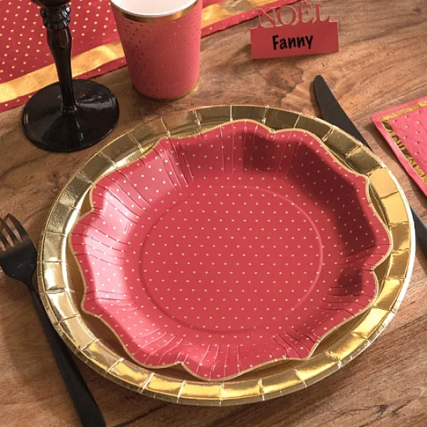 Badaboum Assiettes En Carton Passe Partout Rouge 21Cm X 10 Pi Ces Outlet