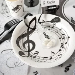 Badaboum Assiettes En Carton Th Me Musique 23Cm X 10 Pi Ces