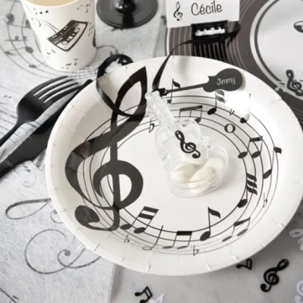 Badaboum Assiettes En Carton Th Me Musique 23Cm X 10 Pi Ces