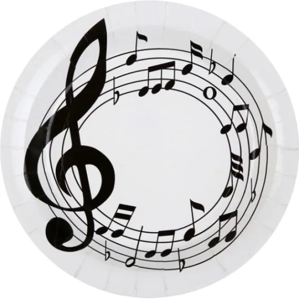 Badaboum Assiettes En Carton Th Me Musique 23Cm X 10 Pi Ces
