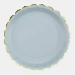 New Assiettes Festonn Es 23 Cm Bleu Pastel X 8 Pi Ces Theme Deco Pastel