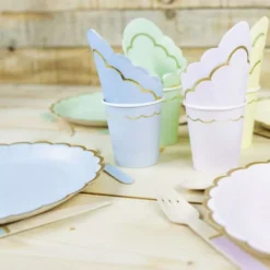 Discount Assiettes Festonn Es 23 Cm Pastel Assortis X 8 Pi Ces Theme Deco Pastel