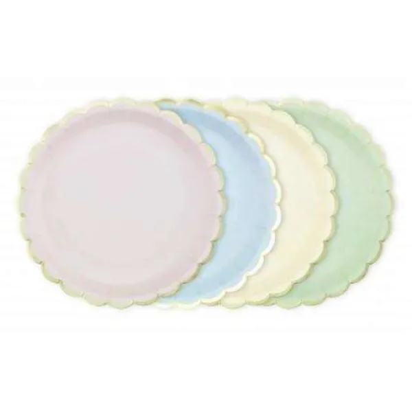 Discount Assiettes Festonn Es 23 Cm Pastel Assortis X 8 Pi Ces Theme Deco Pastel