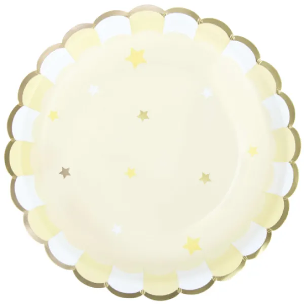 Clearance Assiettes Festonn Es 23 Cm Jaune Pastel X 8 Pi Ces Theme Deco Pastel