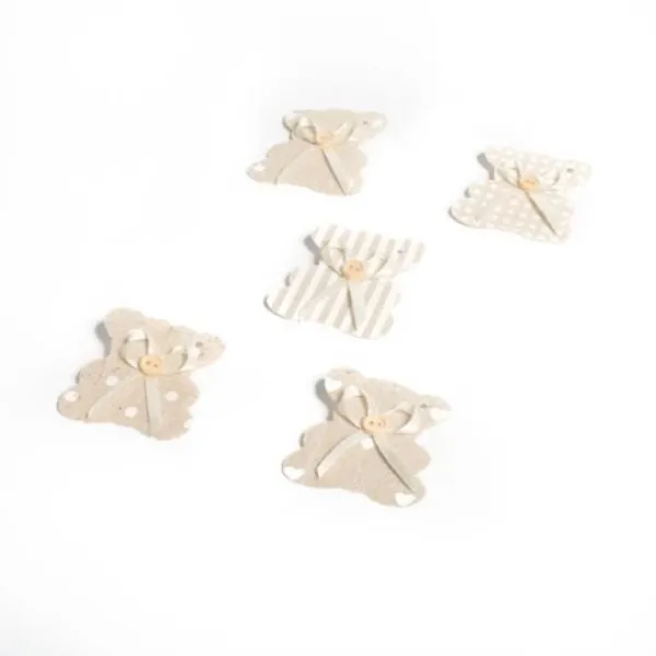 Badaboum Assortiment De 10 Etiquettes Ourson Lin Et Blanc
