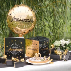 Ballon G Ant Joyeux Anniversaire Or/Noir 45 Cm Theme Joyeux Anniversaire