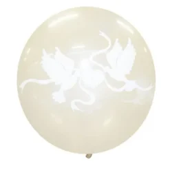 Discount Ballon G Ant Transparent Imprim Colombes 90 Cm Theme Colombe