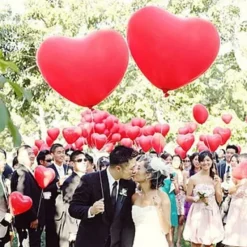 Badaboum Ballon Gonflable Coeur Rouge Pas Cher X 8 Pi Ces