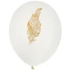 Badaboum Ballon Gonflable Plume Or X 8 Pi Ces