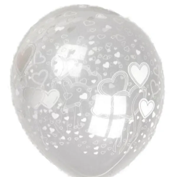 Badaboum Ballon Gonflable Transparent Imprim Coeur 30 Cm X 10 Pi Ces