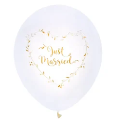 Badaboum Ballon Mariage Imprim Just Married Or X8 Pi Ces