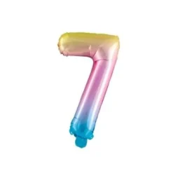 New Ballon Mylar Chiffre 7 Iris Pastel 36 Cm Theme Deco Pastel