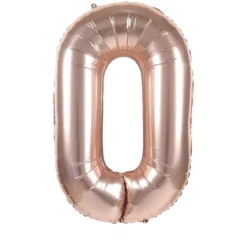 Badaboum Ballon Mylar Chiffre 0 Rose Gold 86Cm