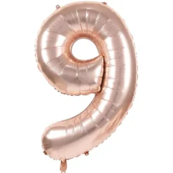 Badaboum Ballon Mylar Chiffre 9 Rose Gold 86Cm