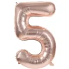 Badaboum Ballon Mylar Chiffre 5 Rose Gold