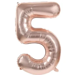 Badaboum Ballon Mylar Chiffre 5 Rose Gold