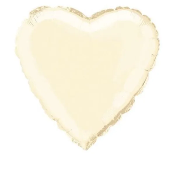 Badaboum Ballon Mylar Coeur Ivoire 45 Cm