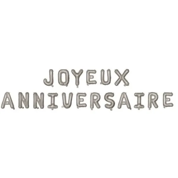 Clearance Ballon Mylar G Ant Joyeux Anniversaire Argent Theme Joyeux Anniversaire