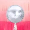 Badaboum Ballon Mylar Rond Argent 45 Cm