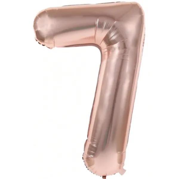 Badaboum Ballon Mylar Rose Gold Chiffre 7 1M