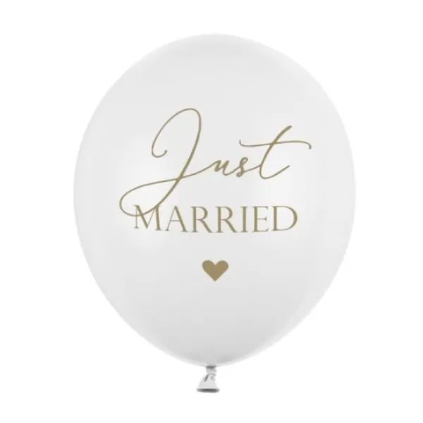 Badaboum Ballons Mariage Imprim S Just Married Blanc 30 Cm X 6 Pi Ces