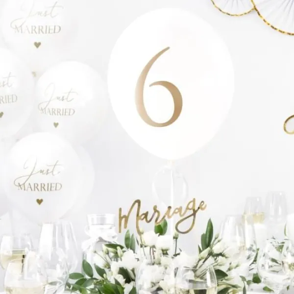 Badaboum Ballons Mariage Imprim S Just Married Blanc 30 Cm X 6 Pi Ces