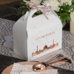 New Boite A Drag Es Oriental Rose Gold X 4 Pi Ces Theme Eid Mubarak & Ramadan
